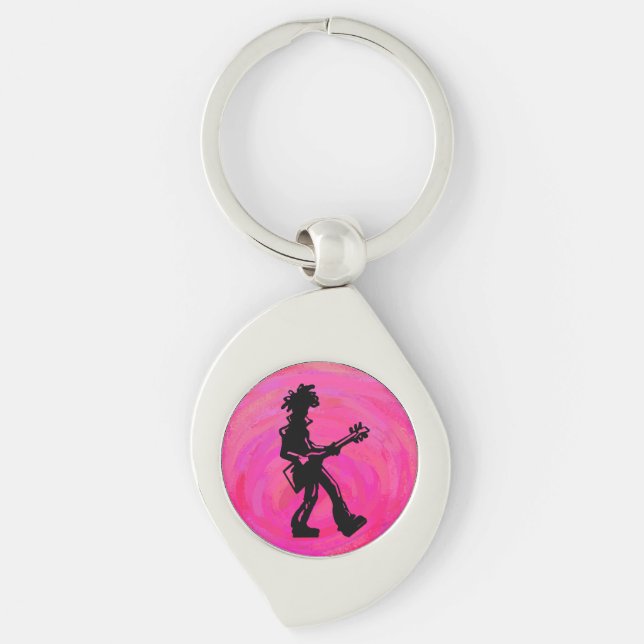 Chaveiro New York Boogie Nights Guitar Hot Pink (Frente)