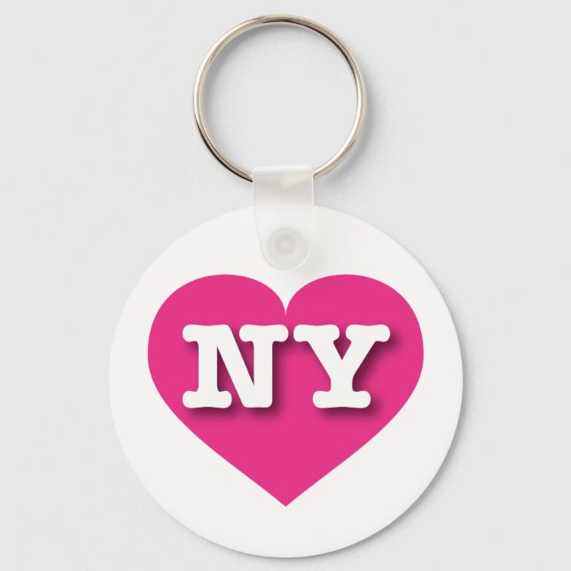 Chaveiro New York Hot Pink Heart - Eu amo NY (Frente)