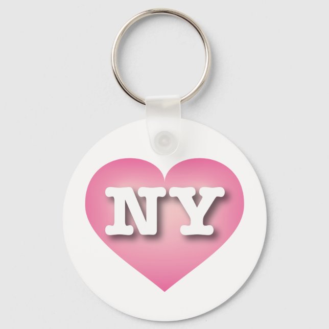 Chaveiro New York Pink Fade Heart - Eu amo NY (Frente)
