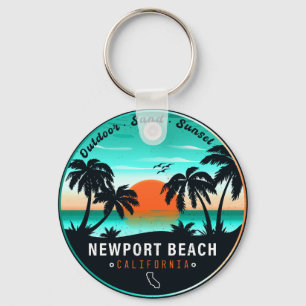 Chaveiro Newport Beach California Retro Sunset Vacation 80s