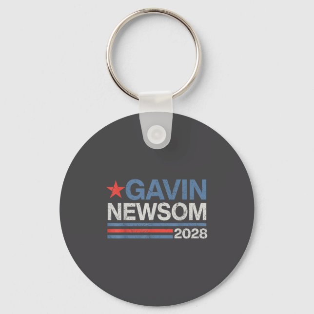 Chaveiro Newsom 2028 President 48 Us Flag Election Campaign (Frente)