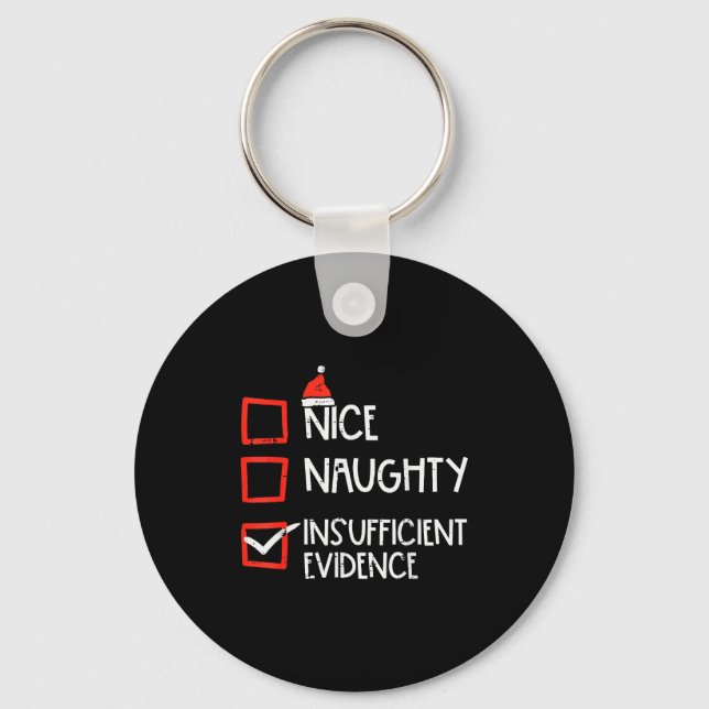 Chaveiro Nice Naughty Insufficient Evidence Christmas Fun X (Frente)