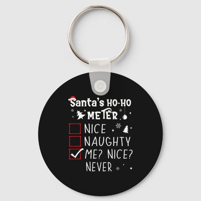Chaveiro Nice Naughty Me_ Nice_ Never_ Christmas List Santa (Frente)