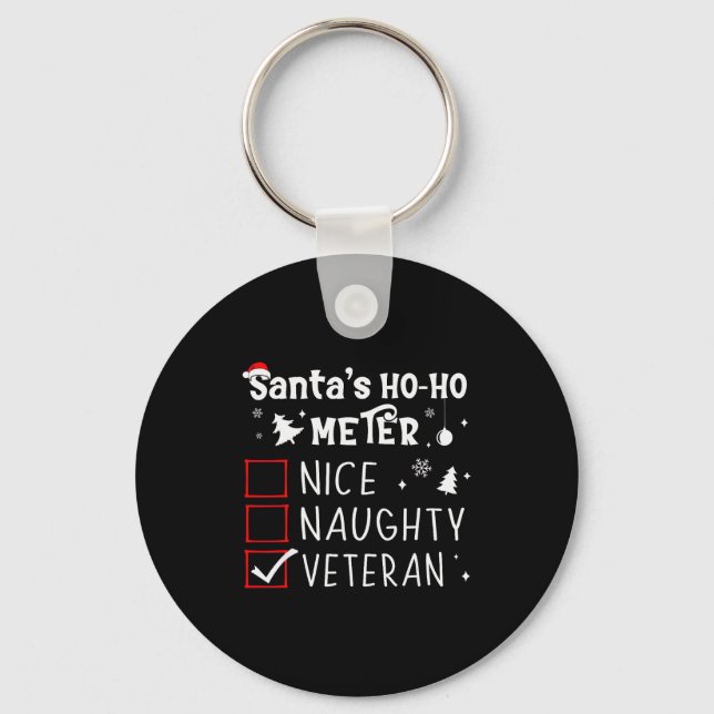 Chaveiro Nice Naughty Veteran Christmas List Santa Military (Frente)