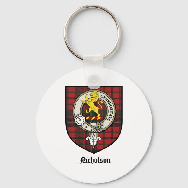 Chaveiro Nicholson Clan Crest Crachá Tartan (Frente)