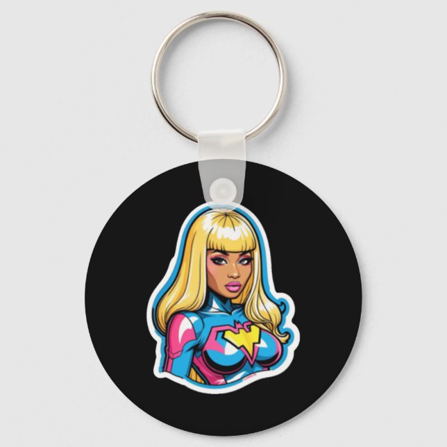 Chaveiro Nicki Minaj Superherói Sticker (Frente)