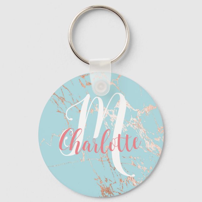 Chaveiro Niece para ser presente Trendy Marble Bright Blue  (Frente)