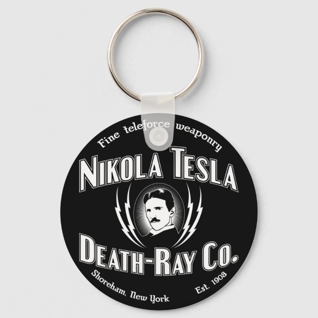 Chaveiro Nikola Tesla Death-Ray Co. (Frente)
