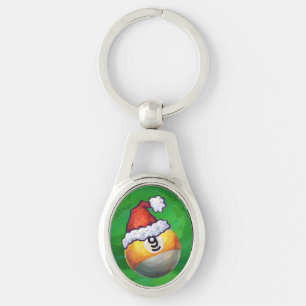 Chaveiro Nine Ball em Santa Hat em Verde