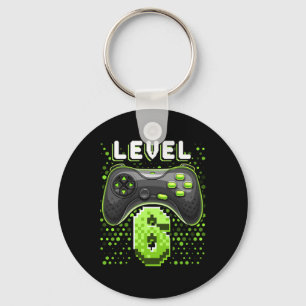 Chaveiro Nível 6 de controladora de vídeo 6 Birthday Gamer 