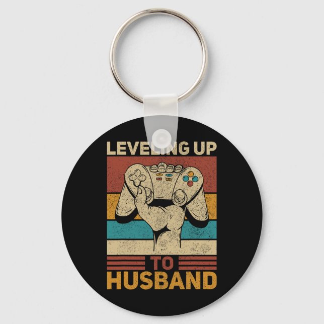 Chaveiro Nivelando Para O Marido Retro Gamer Tee Groe Bache (Frente)