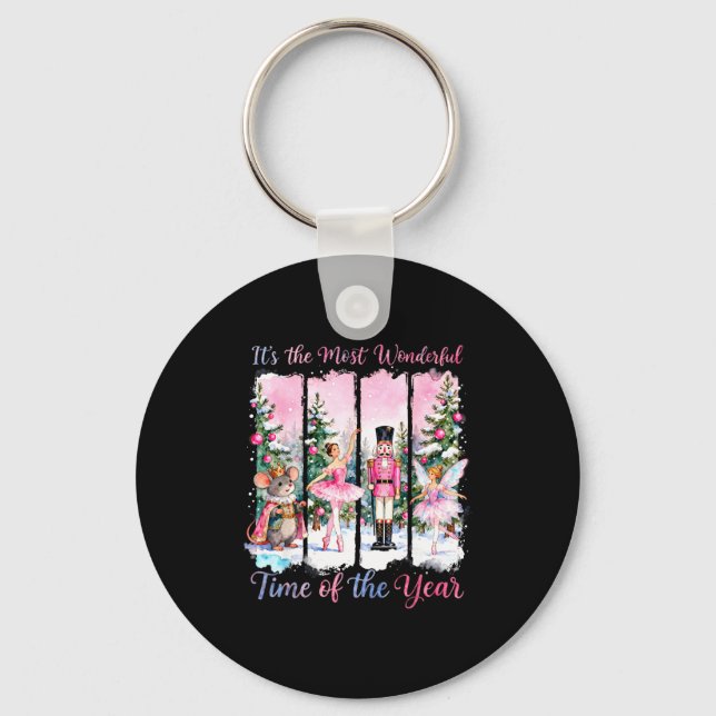 Chaveiro Nk Coquette Bow Nutcracker Friends Snow Globe Chri (Frente)