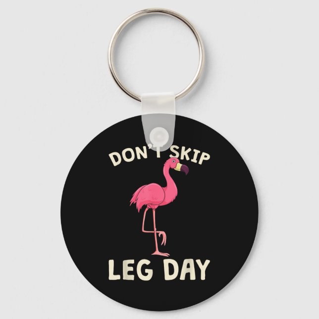 Chaveiro Nk Flamingo Workou Don't Skip Leg Day Gym Fitness  (Frente)