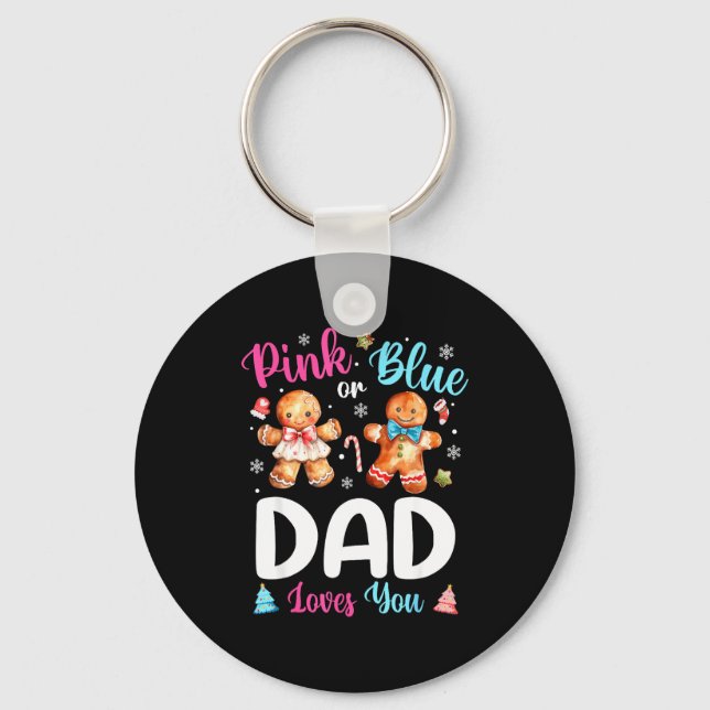 Chaveiro Nk Or Blue Dad Loves You Gender Reveal Christmas  (Frente)