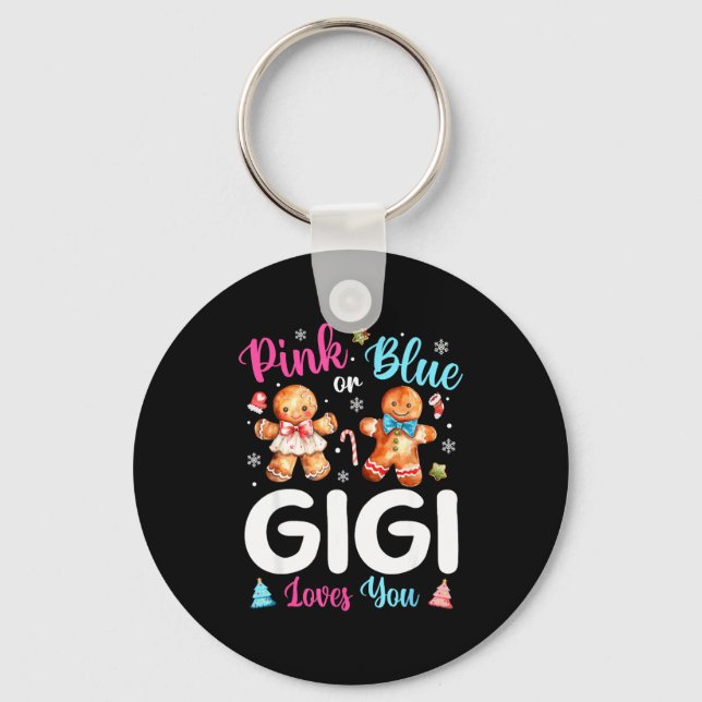 Chaveiro Nk Or Blue Gigi Loves You Gender Reveal Christmas  (Frente)