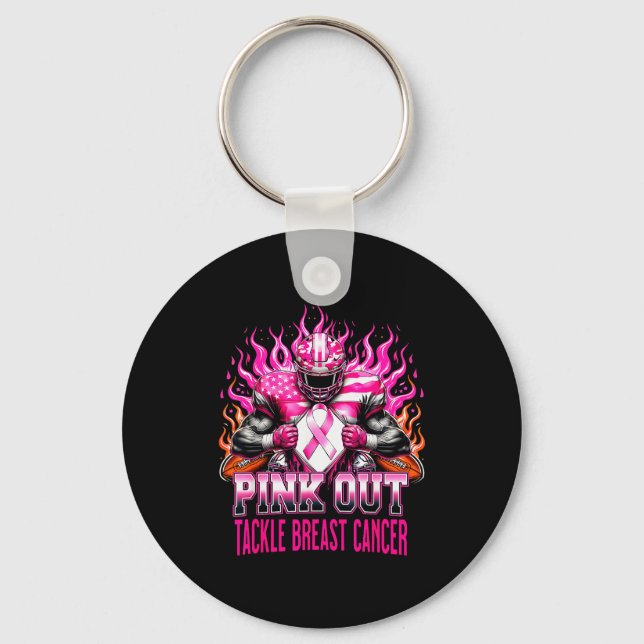 Chaveiro Nk Out Tackle Football Breast Cancer Awareness Men (Frente)
