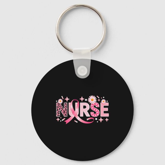 Chaveiro Nk Ribbon Stethoscope Nurse Life Breast Cancer Awa (Frente)
