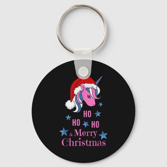 Chaveiro Nk Unicorn Santa Merry Christmas  (Frente)