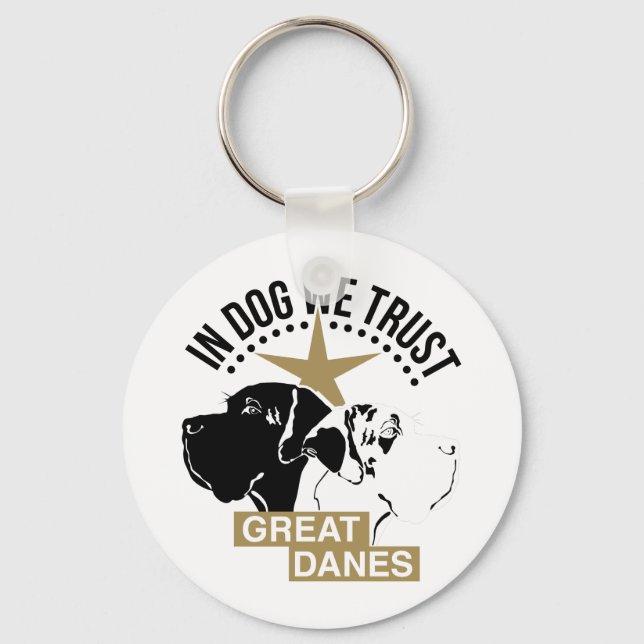 Chaveiro No Cachorro Confiamos Em Grandes Dinamarqueses (Frente)
