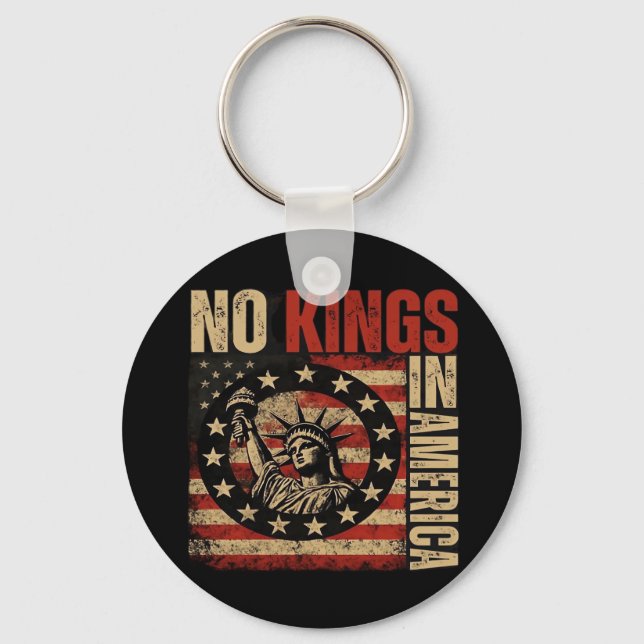 Chaveiro No Kings In America Patriotic Grunge Classic Vinta (Frente)