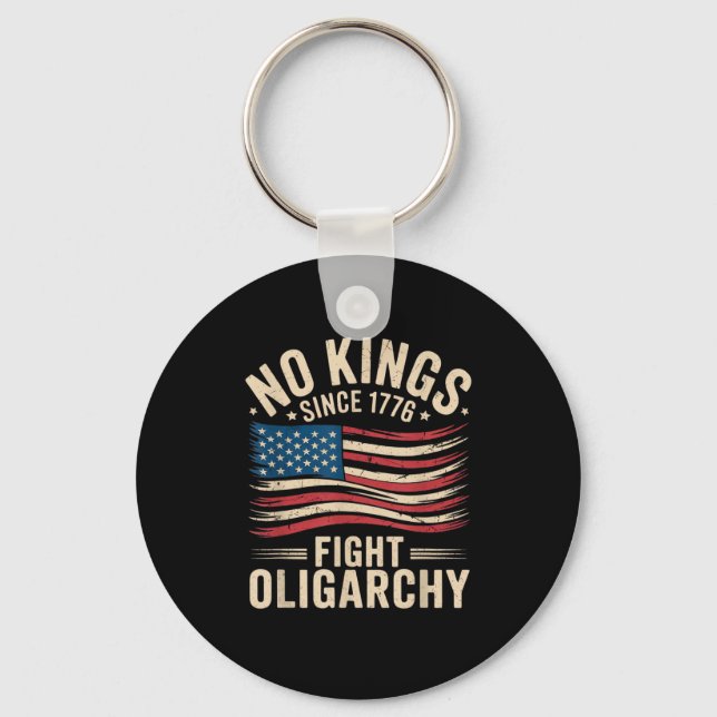 Chaveiro No Kings In America Since 1776  Oligarchy Patrioti (Frente)