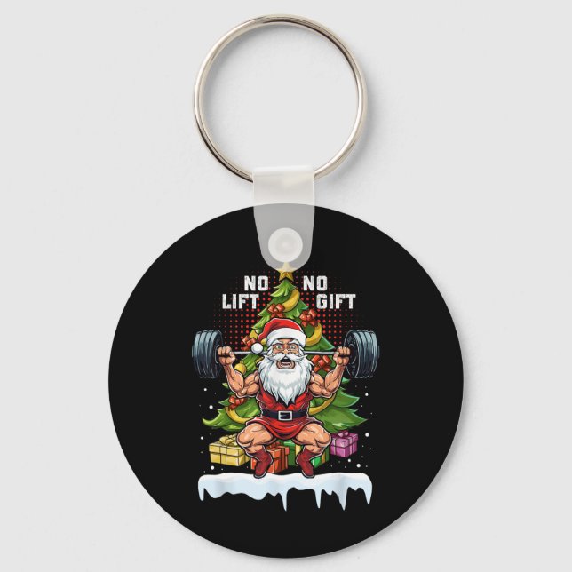 Chaveiro No Lift No Gift Santa Claus Christmas Gym Bodybuil (Frente)