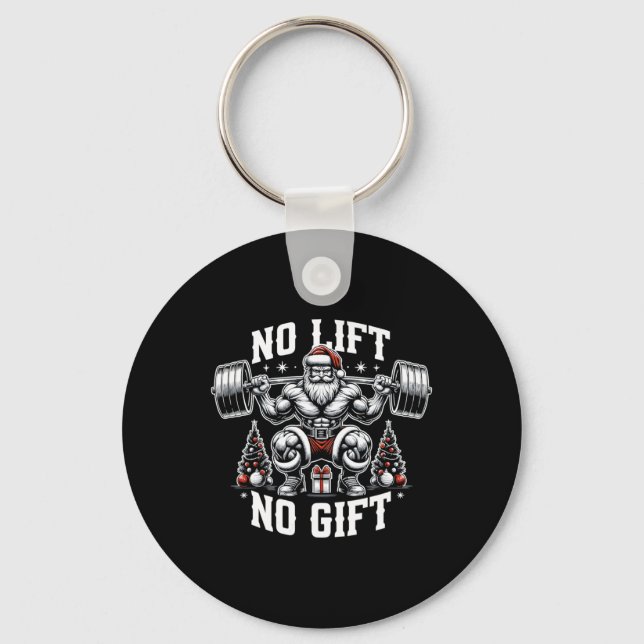 Chaveiro No Lift No Gift Santa Claus Christmas Gym Bodybuil (Frente)