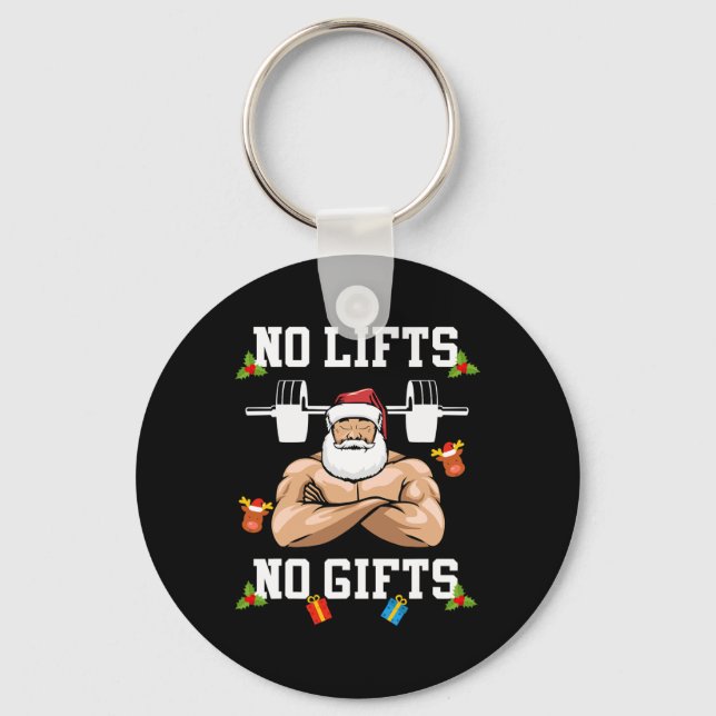 Chaveiro No Lifts No Gifts - Weightlifter Bodybuilding Chri (Frente)