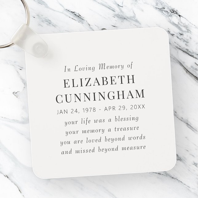 Chaveiro No Loving Memory Memorial Modern Simple Cote (Criador carregado)