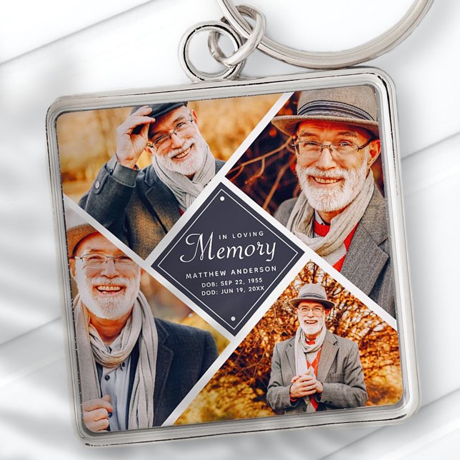 Chaveiro No Loving Memory Modern Multi Photo Template (Criador carregado)