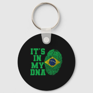 Chaveiro No Meu Adn Brasil, Bandeira Corta Vintage Brasilei