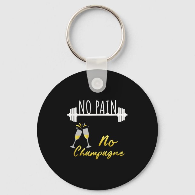Chaveiro No Pain No Champagne Gym Motivation For Women  (Frente)