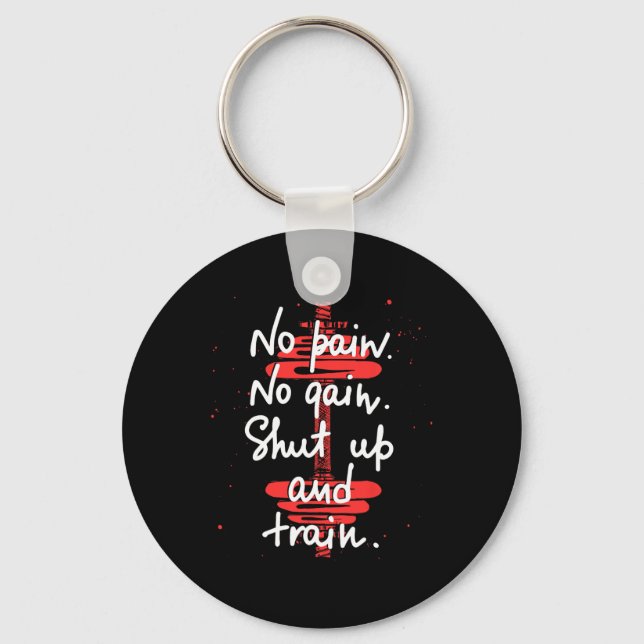 Chaveiro No Pain No Gain Motivational Gym Humor Tee Weightl (Frente)