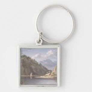 Chaveiro No rio Elbe, perto de Lowositz em Saxony, placa