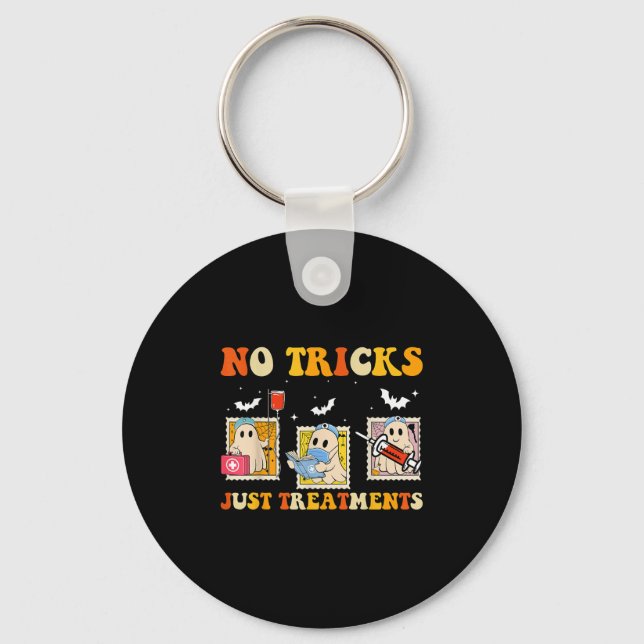 Chaveiro No Tricks Just S Funny Halloween Ghost Nursing  (Frente)