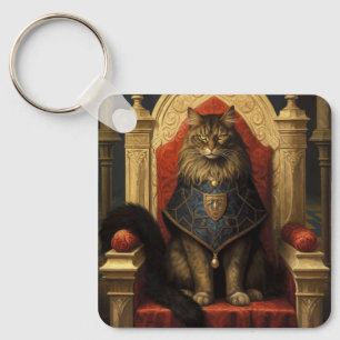 Chaveiro Noble Maine Coon Cat Throne Art Impressão