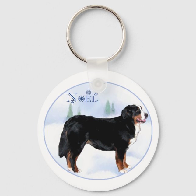 Chaveiro Noel Bernese Mountain Dog - Personalizado (Frente)