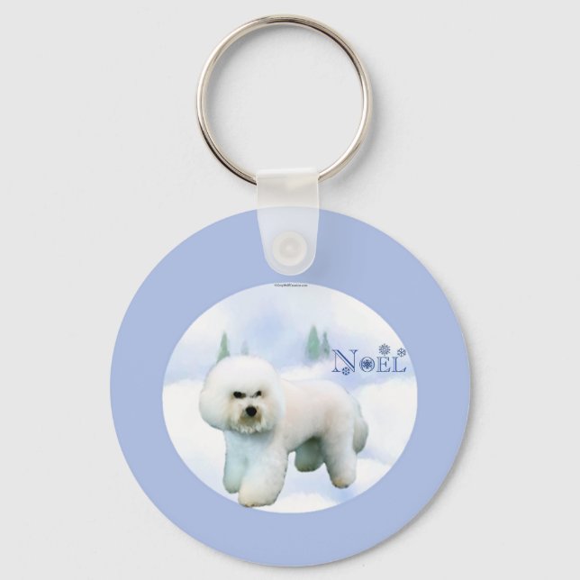 Chaveiro Noel Bichon Frise (Frente)