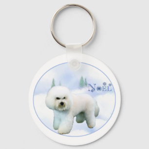 Chaveiro Noel Bichon Frise - Personalizada