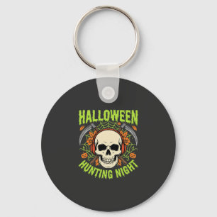 Chaveiro Noite de Caça de Halloween Desenho Vetorial Caveir