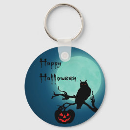 Chaveiro Noite de Halloween Coruja Abóbora