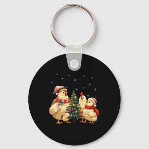 Chaveiro Noite de Natal de frango Luz Fazenda Animal Engraç