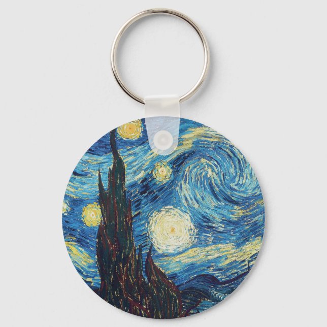 Chaveiro Noite Estrelada de Van Gogh Arte Clássica Impressi (Frente)