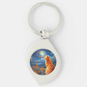 Chaveiro Noite Estrelada Sobre Florença   Arte de Gato Geng