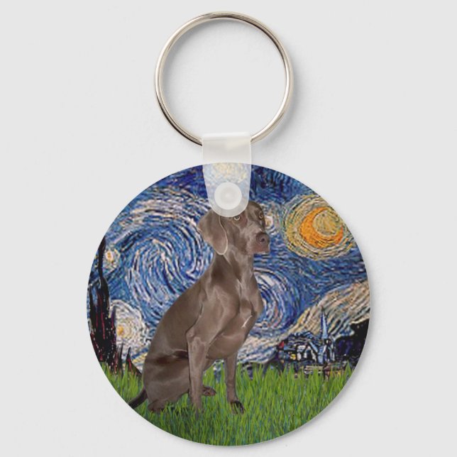 Chaveiro Noite Estrelada - Weimaraner (Z) (Frente)