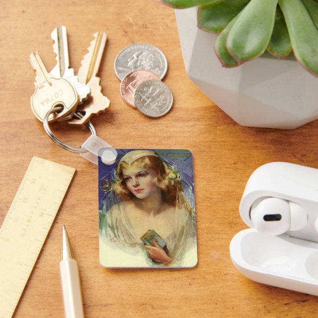 Chaveiro Noiva antiga segurando uma Bíblia, Casamento Relig (Mesa)