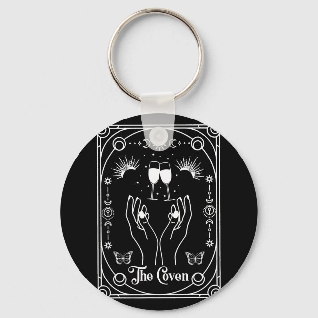 Chaveiro Noiva de Covens Góticos e Tarot de Halloween para  (Frente)