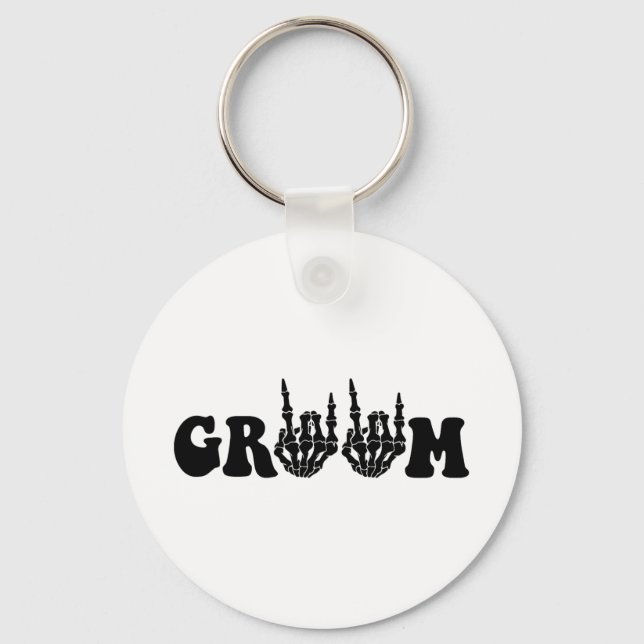 Chaveiro Noiva de Groom Skeleton Gothic Halloween Bach (Frente)