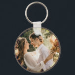 Chaveiro Noiva Elegante Moderna e Foto de Casamento de Groo<br><div class="desc">Chaveiro de Foto de Noiva Elegante Moderna e Casamento de Groom</div>