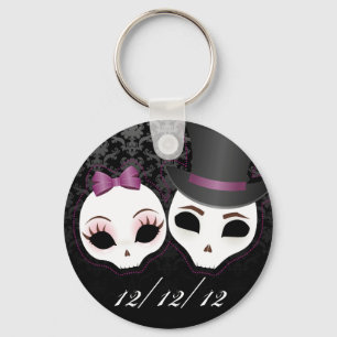 Chaveiro Noiva & noivo Skullie (violeta)